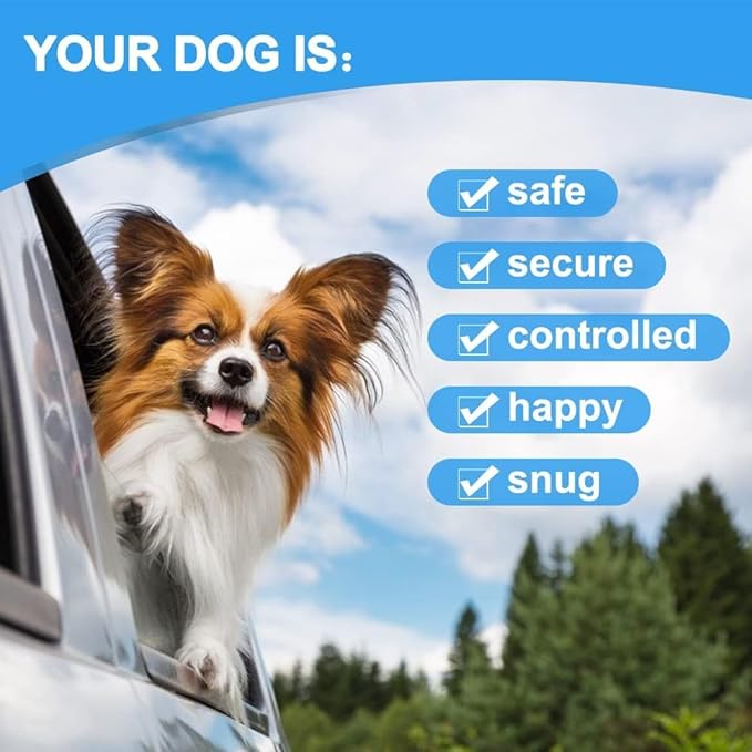 Dog Seat Belt Harness for Car,2pcs Dog Seatbelt of Coated Wire Leash Safety Restraint,No Chew Tether Cable Vehicle Dogs Accessories,Double Clips & Latch (Blue, 24 inch/60 CM)