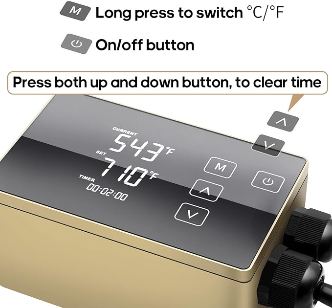 Digital LCD Temperature Controller, User-Friendly Operation, Gloden, 110V, HTHC04G-US-PID