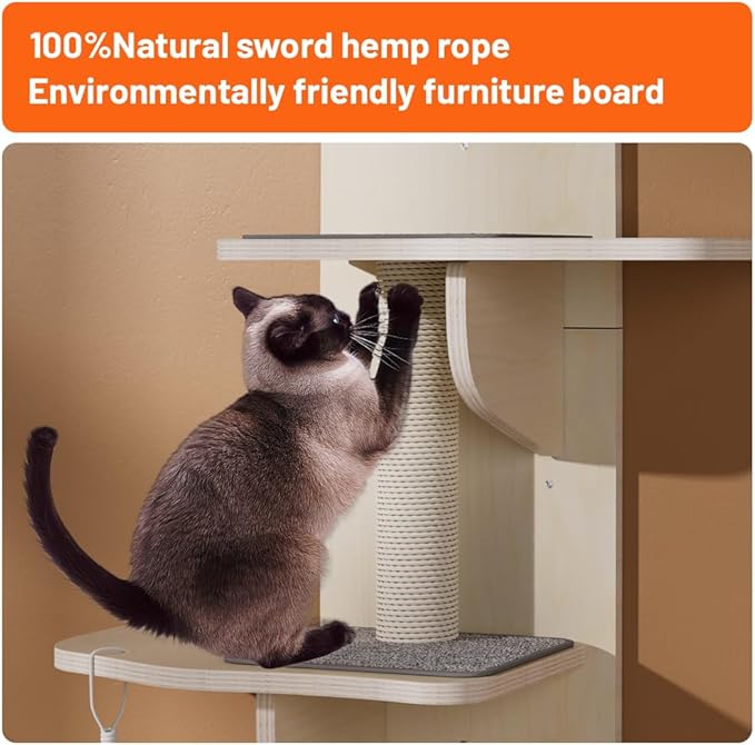 Cat Wall Mount Mounted Floating Shelves Shelf Perch Furniture Perch Hammock Climber Climbing Tree Indoor Large Wall-Mounted Steps Cat Climb Perches Solid Wood Hammock