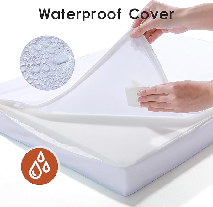 Chew Proof Dog Bed, 3" Memory Foam Dog Bed for Small and Medium Dogs, Removable and Washable Microsuede Cover, Waterproof Liner, Nonskid Bottom, 35x23 Inches M Dark Grey