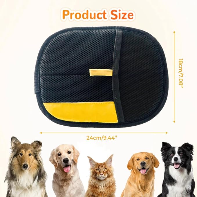 2Pcs Pet Hair Removal Gloves, 2025 New Electrostatic Pet Hair Remover, Washable Reusable Cat Grooming Gloves for Bed Sheets Couch Clothes Carpet, Premium Pet Care Accessory for Cats and Dogs (2)