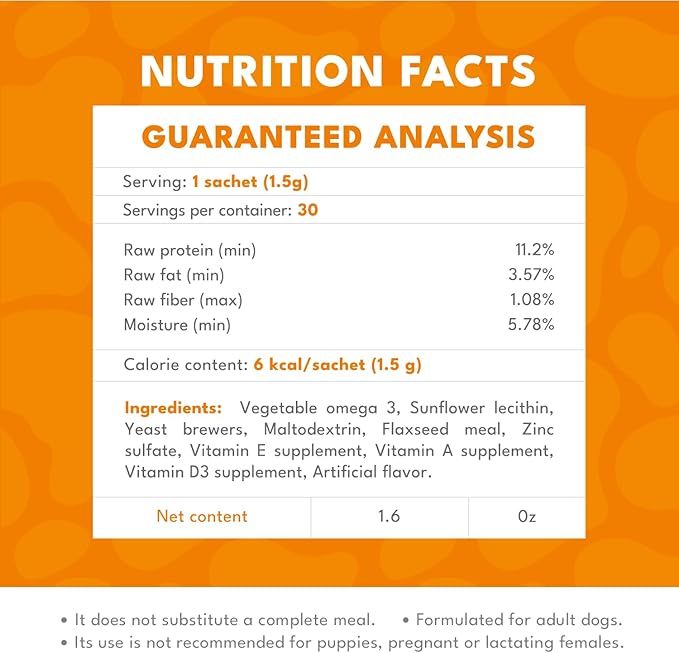 BIOFUR: Omega 3 Supplement for Cats & Dogs - Puppy Essentials & Dog Allergy Relief - Vitamins, Minerals for Feline & Canine Skin, Coat Health, Nutrition, Well-Being, Orange