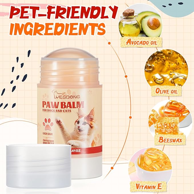 Cat Paw Butter 1.4 oz Balm for Cats Dogs Dry Noses and Cracked Paws Dog Cat Soother Balm Natural Butter for Dry Noses