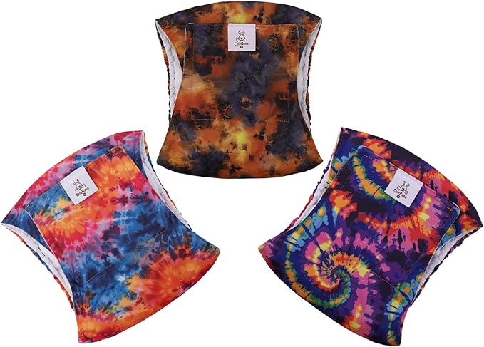 CuteBone Dog Diapers Male Washable Belly Band for Male Dogs Wraps Black 3pcs a Pack DM56M