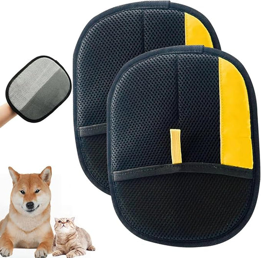 2PC Pet Hair Removal Glove,2025 New Reusable Pet Hair Removal Tool, Suitable for Bed Sheets, Sofas, Clothes, Carpets, Car Seats, and Static Gloves for Dogs and Cats
