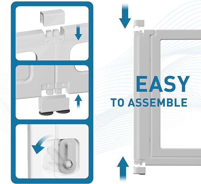 Citylife Dog Playpen with Door Clear Pet Playpen for Indoor Outdoor Easy to Install and Remove Puppy Playpen for Dogs, Cats, Bunnies, Pigs, 8 Panels