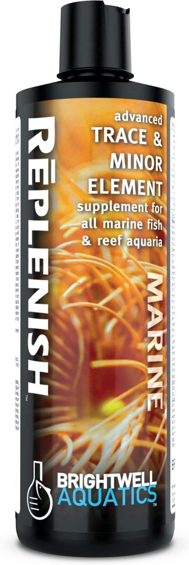 Brightwell Aquatics Rēplenish – Premium Trace & Minor Element Supplement for Marine Aquariums, Supports Healthy Fish, Corals, and Invertebrates, 250 ml