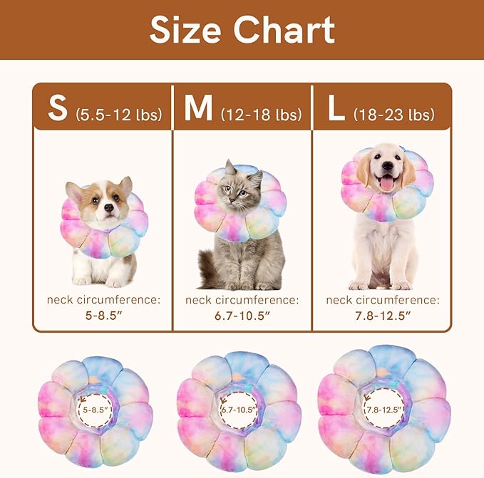 Cat Collar Soft, Adjustable Soft Protective Neck Cats Recovery Cone After Surgery