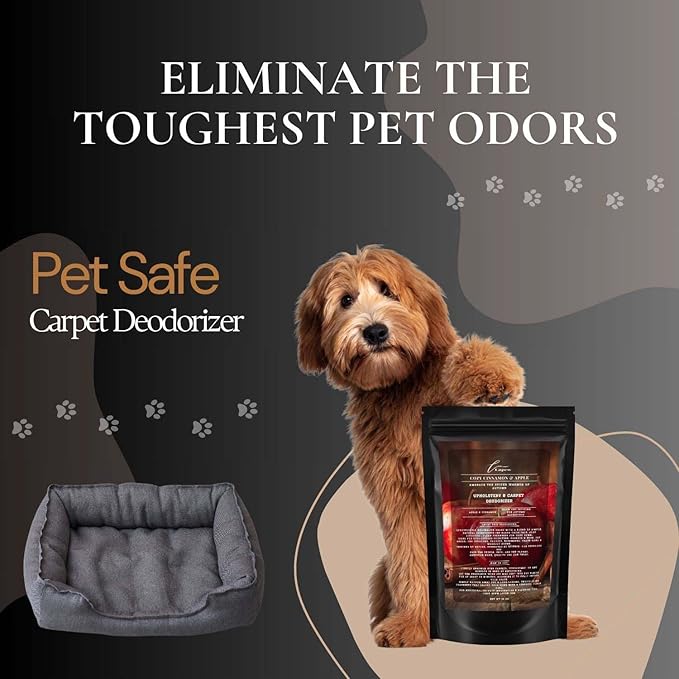 Cozy Cinnamon & Apple Carpet Freshener Powder: Powerful Odor Eliminator for Home, Upholstery Deodorizer, Carpet Deodorizer, Pet Urine, Cat Litter Box - Cozy Cinnamon & Apple Fragrance.