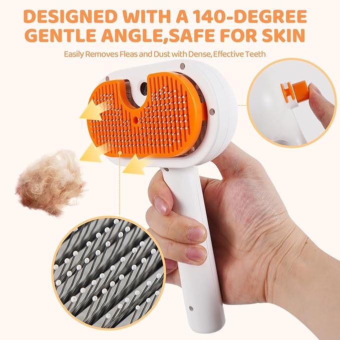 Cat Steam Brush-3 in 1 Pet Brush,Dog Shedding Tool Self Cleaning Pet Spray Depilation Comb with Release Button,Dog Steam Brushs,Cat Grooming Supplies for Long Short Haireds
