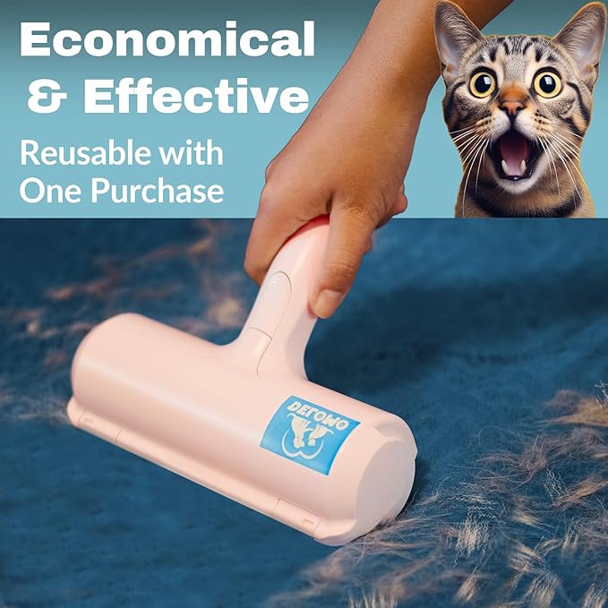 DELOMO Pet Hair Removal Tool, Pet Hair Remover - Lint Roller for Pet Hair - Cat and Dog Hair Remover for Couch, Furniture, Carpet, Car Seat, Reusable Lint Roller with Fur Bin, Pet Owner Essential