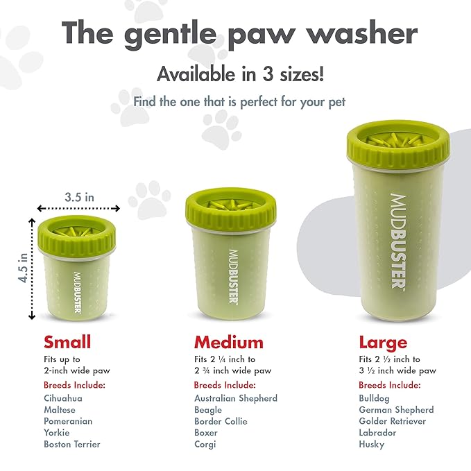Dexas Green Small Dog Paw Cleaner for Dogs - Premium Quality Pet Supplies and Dog Accessories - Cleans Mud and Dirt - Easy to Use and Clean - Patented Product - BPA Free