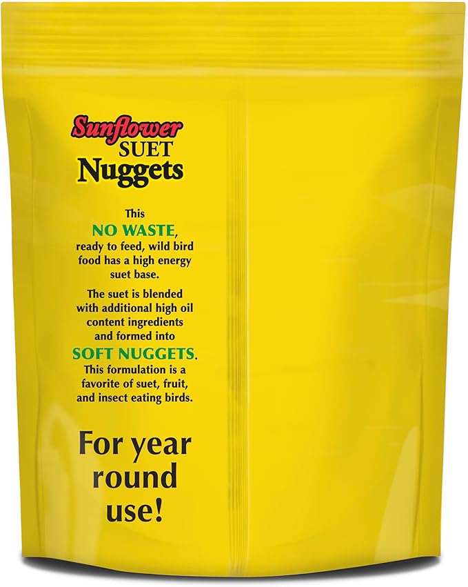 C&S Sunflower Suet Nuggets, Suet Nuggets for Wild Birds, 27 Ounces