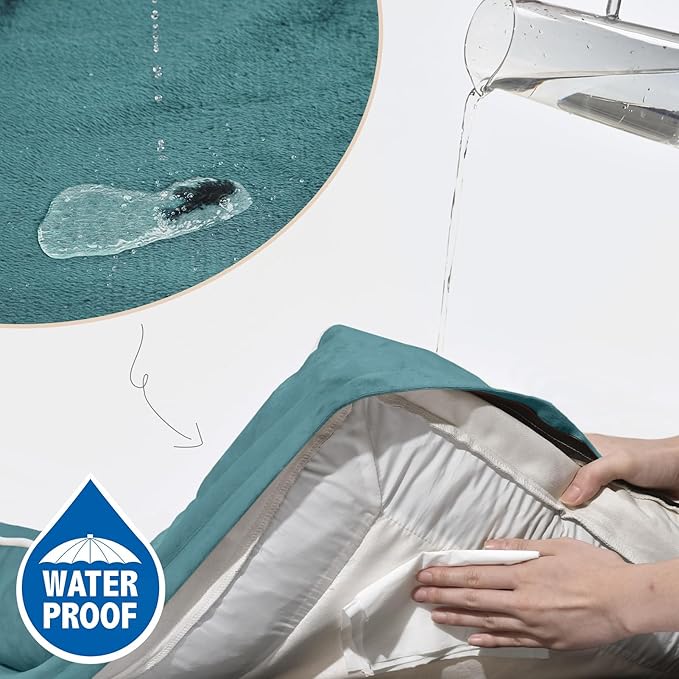 Comfort Expression XXL Waterproof Orthopedic Dog Bed for Extra Large Dogs, Orthopedic Foam Dog Sofa Bed with Washable Removable Cover & Non-Slip Bottom(XX-Large,Washed Blue)