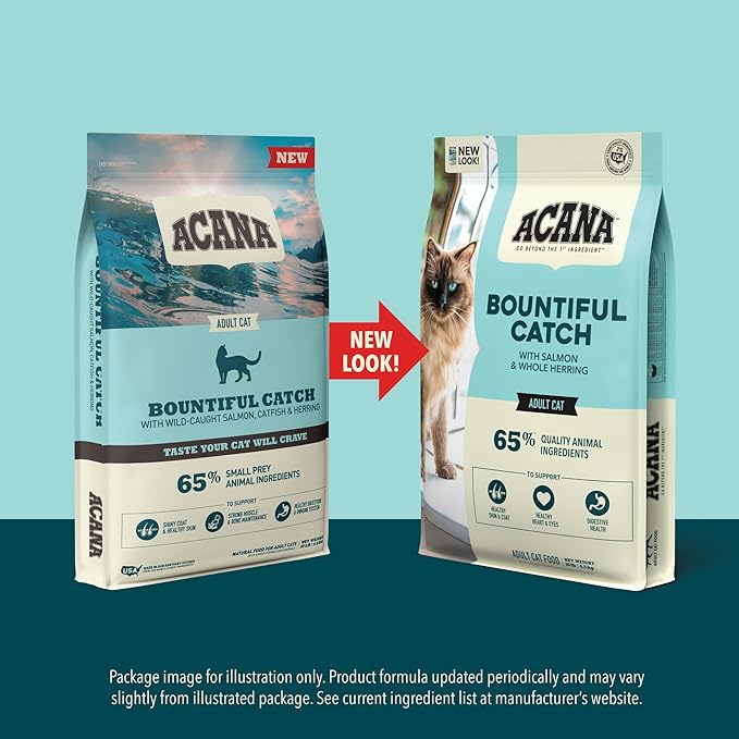 ACANA Dry Cat Food Bountiful Catch Salmon Catfish and Herring 10lb Bag