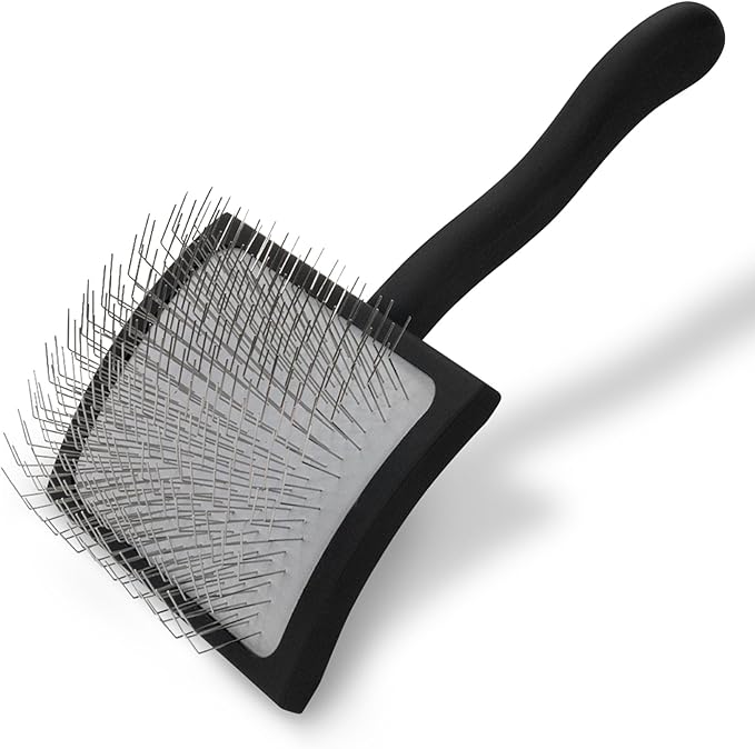 Chris Christensen Big K Dog Slicker Brush for Dogs (Goldendoodles, Labradoodles, Poodles), Groom Like a Professional, Fluff Detangle Style, Saves Time Energy, Black, Large