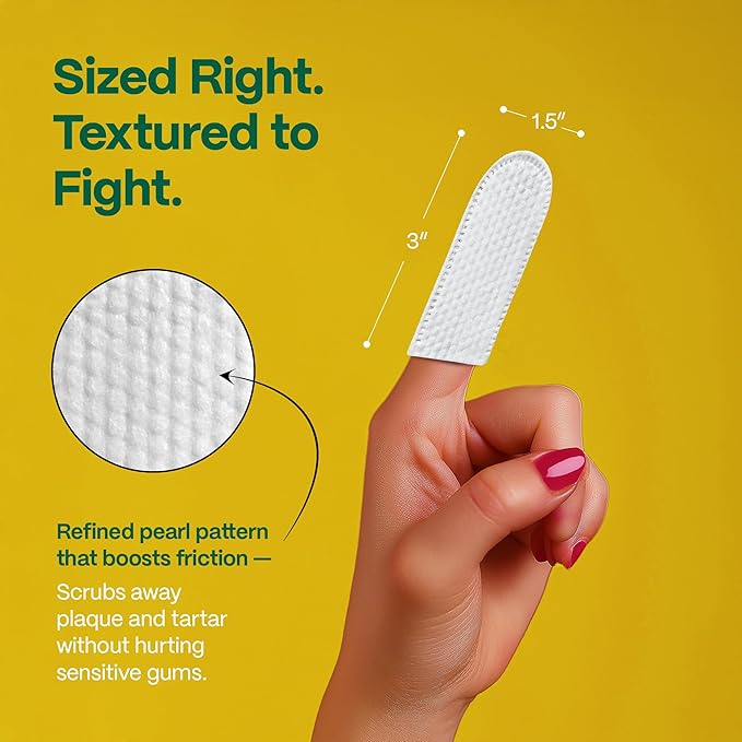 DOCO Dog Teeth Cleaning Wipes Dental Finger Wipes for Cats & Dogs Remove Plaque & Tartar, Freshen Breath, No Rinse, Easy Pet Tooth Cleaning Kit for Oral Care, Coconut & Grapefruit Flavor, 100 Count