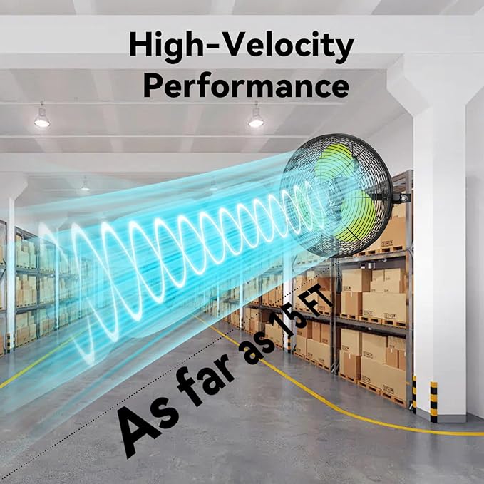 12 Inch Wall Fan Pro Series - Indoor High Velocity Wall Mount Fan for Commercial, Residential, Warehouse, Covered Patio, Shop, Garage, Barn, Gazebo 3 Speed 2800 CFM UL Safety Listed