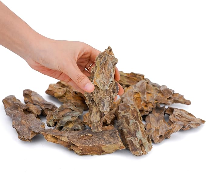 2-4 Inches Natural Dragon Stone 20 PCS Aquarium Rocks for Aquascaping, Aquarium Landscaping, Terrariums, Fish Tank Decoration, Vivariums, Paludarium, Reptile and Amphibian Enclosures