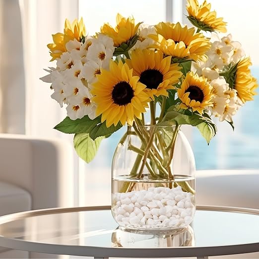 2.5 lbs Small White Rocks for Planters, 3/8" White Pebbles for Vases, Decorative Small Stones for Plants, Succulents, Bamboo, Terrarium, Landscape, Garden