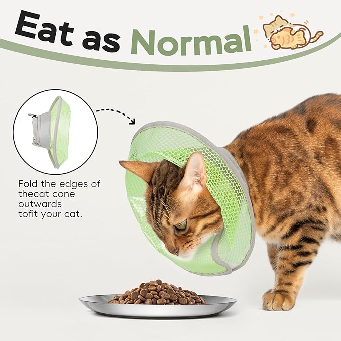 Cat Cone Collar Soft to Stop Licking After Surgery, Waterproof Lightweight Recovery Collar for Cats and Small Dogs, Elizabeth Plastic Cone Alternative, Neck Pillow to Prevent Scratches