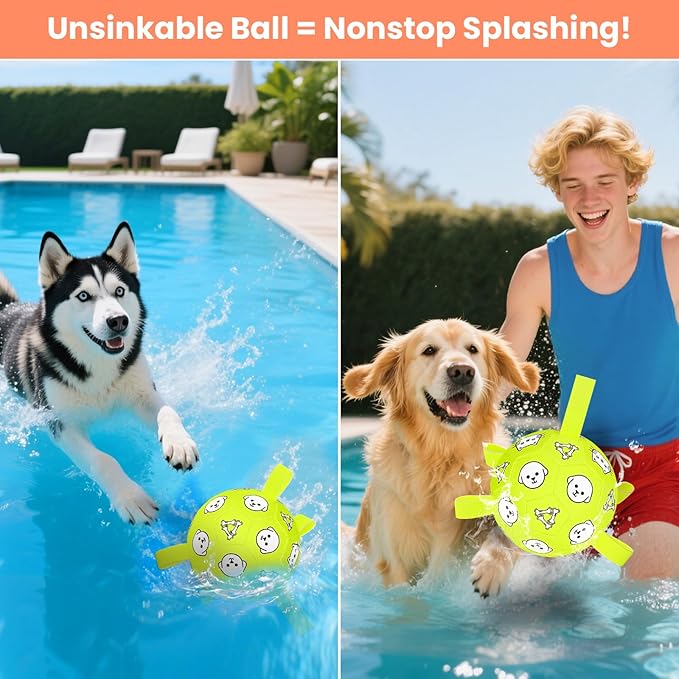 Dog Toys, Durable Dog Soccer Ball with Straps, Interactive Dog Toys, Water Fetch Ball for Tug of War, Puppy Toys for Indoor/Outdoor – Fun Dog Birthday Gift for Small & Medium Dogs, 6 Inch