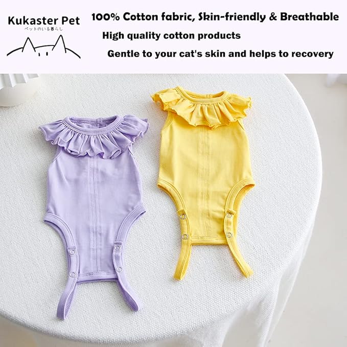 Cat Recovery Suit for Abdominal Wounds and Skin Diseases, Breathable Surgical Recovery Shirt After Surgery Wear Anti Licking Wounds,E-Collar Alternative for Cats Pet Kitten(RSC01-Navy-m)