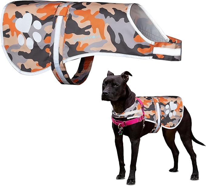 Dog Reflective Vest – Hi-Vis Fluorescent Visibility That Helps to Safeguard Your Pet On/Off Leash in Urban & Rural Areas (Camo, Medium)