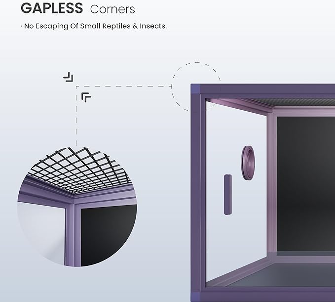 85 Gallon Reptile Tank, Front Opening Snake Tank for Easy Maintenance, Reptile Enclosure with Top Screen Ventilation 48''x24''x18''