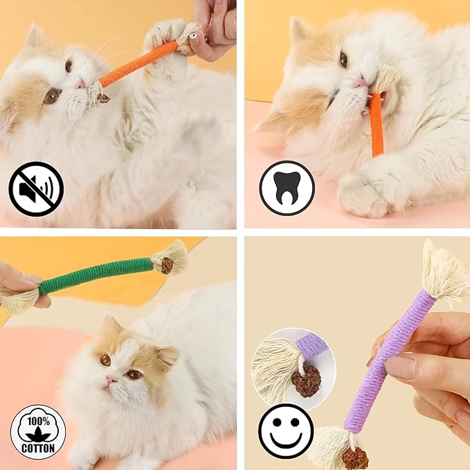 Cat Toys 21Pack Silvervine Chew Stick Kitten Treat Catnip Toy Kitty Natural Stuff Catnip for Cleaning Teeth Indoor Dental Snack Interactive
