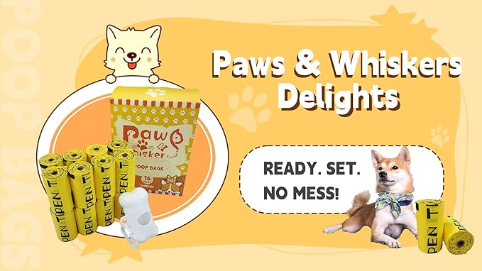 Dog Poop Bag, Biodegradable, Waste Bags with Dispensers, Guaranteed Leak Proof and Extra Thick, Certified Home Compostable, Plant-Based Dog Waste Bags, Eco-Friendly, 240 counts 16 rolls (Yellow, 16)