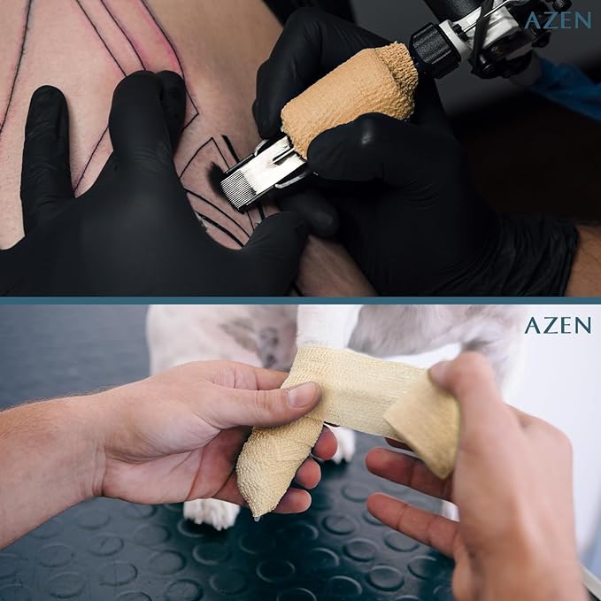 AZEN 8 Pack Self Adhesive Bandage Wrap, 2" X 5 Yards Elastic Cohesive Bandage Wrap, Skin Color Athletic Tape, Vet Wrap, Ankle Tape, Tattoo Grip Tape Wrap