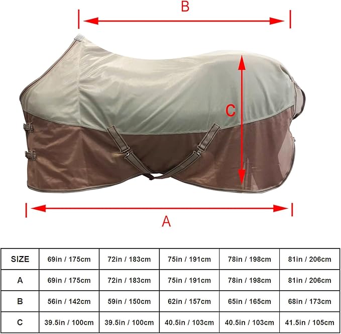 BARN & STABLE Breathable and UV Protective Tear-Resistant Mesh Horse Fly Sheet Comfy Equine Summer Sheet with Removable Web Leg Straps