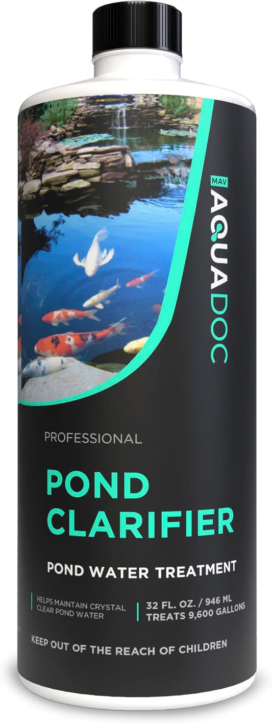 AquaDoc Pond Water Clarifier 32oz – Enzyme-Based Treatment for Koi and Fish Ponds – Helps Clear Cloudy Water and Reduce Sludge
