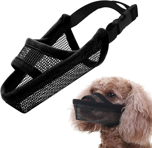 Crazy Felix Nylon Dog Muzzle for Small Medium Large Dogs Dachshund Beagle Poodle Labrador, Air Mesh Breathable and Drinkable Pet Mouth Guard for Anti-Biting Chewing Scavenging(XXXS, Black)