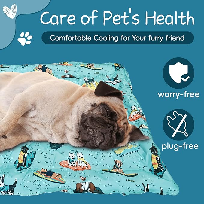 Cooling Pad for Large Dog,Instant Pet Cool Mat,Comfortable Cool Pet Mat for Cat.Portable Dog Bed for Summer. Suitable for Outdoor Summer Crate Pad.Long Time Cooling.Animal(Size-XL 23.6 * 35.4in)