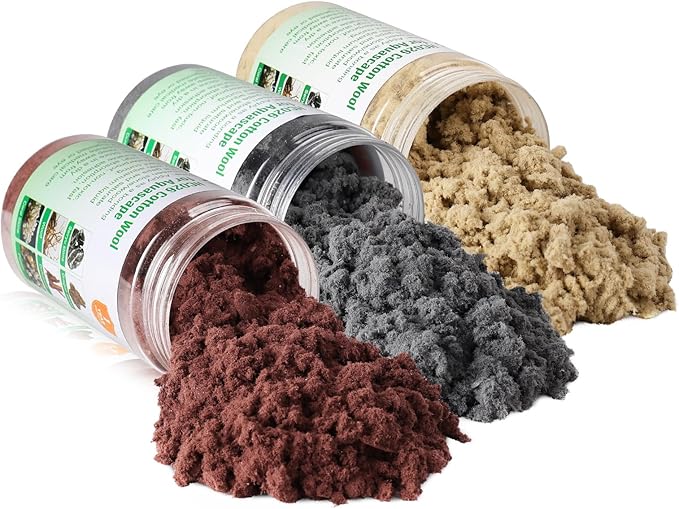 Cotton Wool for Aquascape - Gap Filler Cotton for Rocks & Wood | Aquarium Safe Bonding Material | Secure Adhesive Helper(Gray (Seiryu Stone Color))