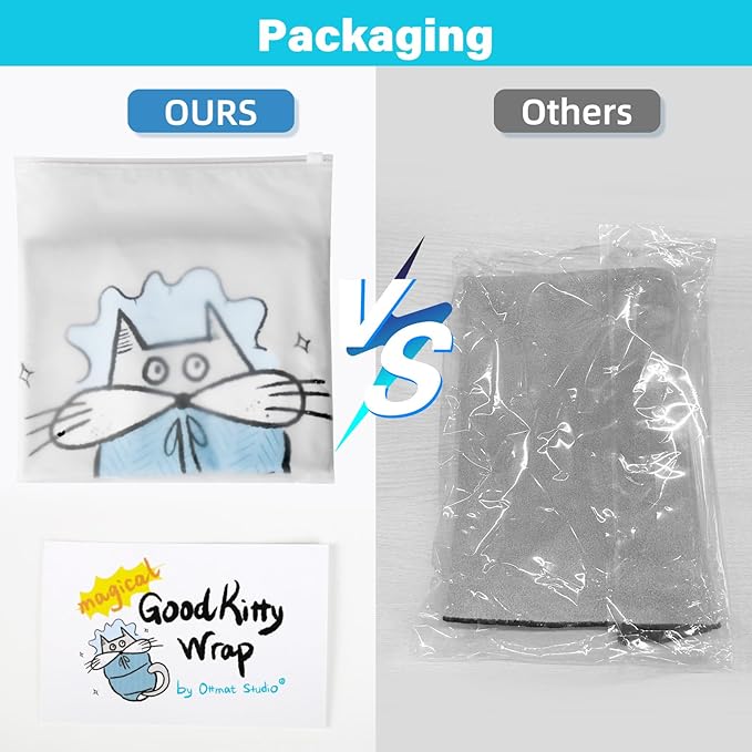 Cat Grooming Wrap: Premium Cat Wrap for Cutting Nails 2025 Thicker Upgraded, Self-Adherent Texture Hand Pocket Designed for Anti-Bite/Scratch, Eco-Friendly Dyed Funny Instruction & Pattern (Size L)