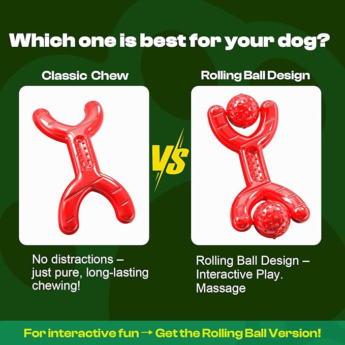 Dog Toys for Aggressive Chewers - Heavy Duty Chew Proof Durable Toy for Large Breed Dogs, Interactive Tough Nylon Bone for Boredom Relief & Mental Stimulation
