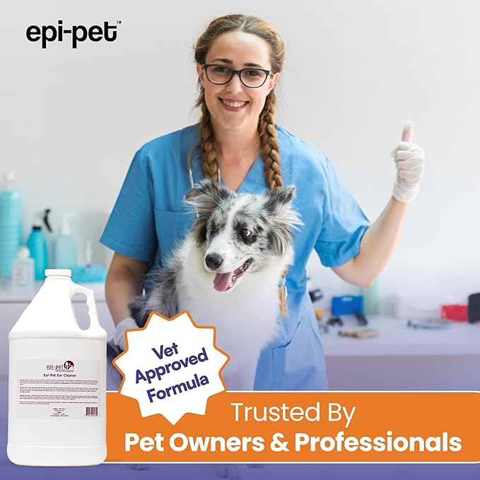 Dog & Cat Ear Cleaner Solution with Aloe Vera & Tea Tree Oil – Removes Itchy Ear Wax, Debris, Odor – Ears Wash, Drops & Flush for Pets, Dog Ears Cleaning, Cat Cleaner, 16 oz- 2 Gallons