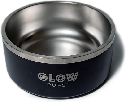 64 oz Black Anti-Skid Dog Bowl, Vacuum Insulated, Powder Coated, Stainless Steel, Non-Slip, Easy to Clean