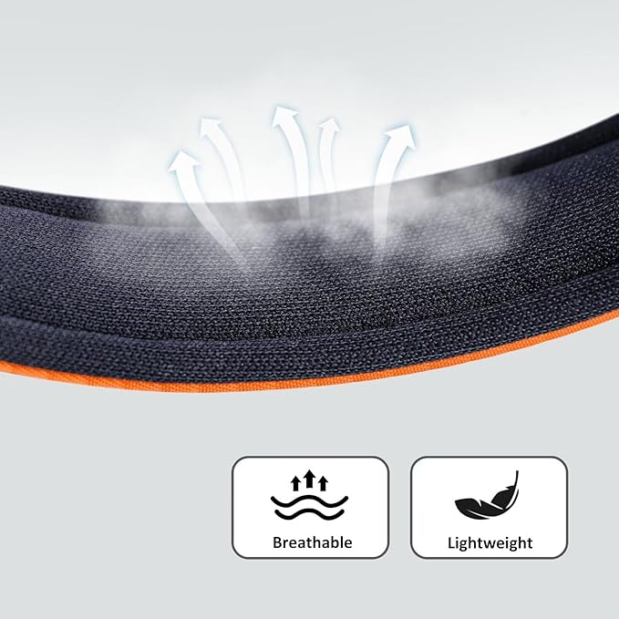 Didog Soft Padded Dog Collars for Medium Dogs, Lightweight and Breathable Dog Collar with Metal Buckle, Orange, L