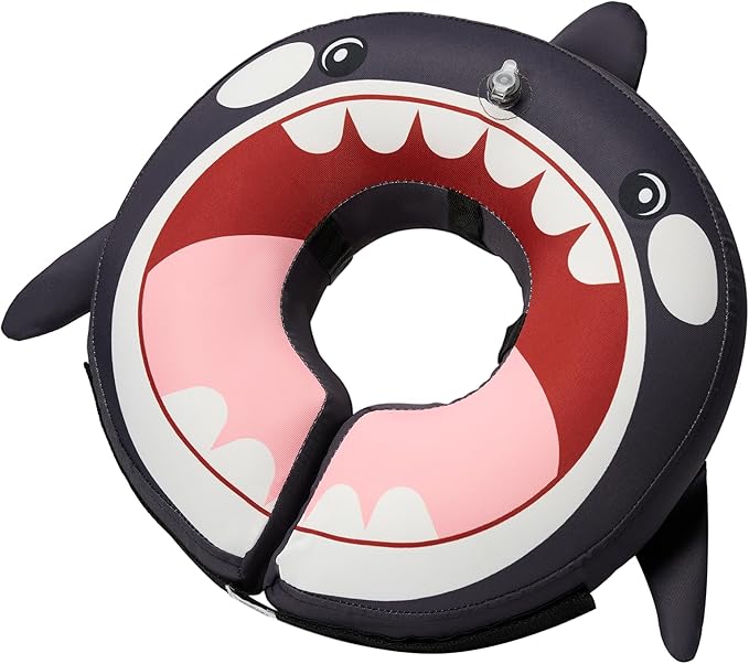 BENCMATE Inflatable Dog Cone Collar Alternative, Soft Dog Cone for Small Medium Large Dogs and Cats, Neck Recovery ECollar Donut Collar After Surgery (Large, Orca)