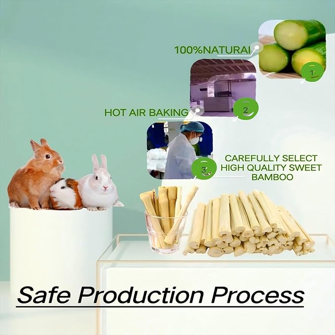 700g/1.5lb Sweet Bamboo Sticks for Rabbits Bunny Chew Toys,Chinchilla Molar Treats Chew Sticks for Small Animals Rabbits Hamsters Guinea Pigs