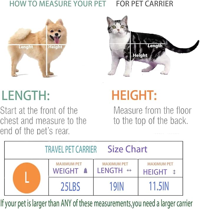 Cat Carrier Dog Carrier Pet Carrier Cat Bags for Small Medium Cats Dogs Puppies of 15 Lbs,of Airline Approved Small Dog Bag Soft Sided,Collapsible Travel Puppy Carrier (Large, Purple)