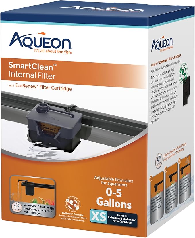 Aqueon QuietFlow Internal Filter with SmartClean Technology, Extra Small
