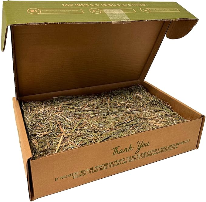Blue Mountain Hay | Fresh Timothy Hay (5 Pounds) | Great for All Ages | High-Altitude Hay Pet Food for Rabbits, Guinea Pigs, Chinchillas, Hamsters, and Other Small Pets