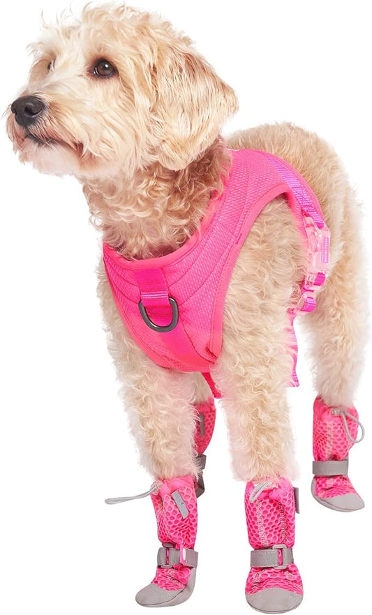 Canada Pooch Dog Boots for Hot Pavement - Dog Boots & Paw Protectors with Anti Slip Rubber | Water Friendly, Breathable Dog Shoes for Hot Days, Great for Dogs Neon Pink - Size 5