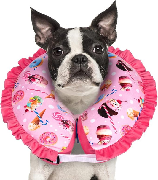 CuteBone Inflatable Dog Collar Alternative for Large Dogs After Surgery-Double Adjustable Neck Range P23SO00102L