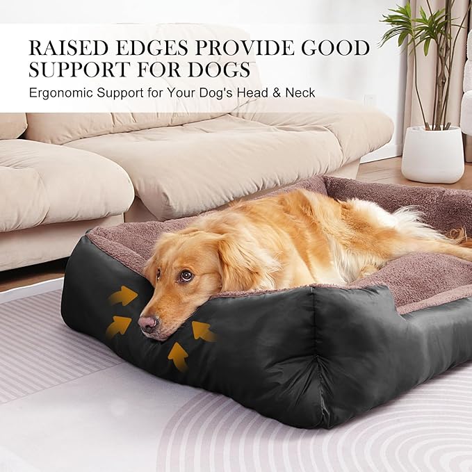 Dog Bed for Large Size Dogs, Soft Breathable Dog Bed Machine Washable, Pet Couch Bed with Non-Slip Base
